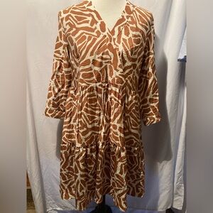 Rachel Zoe Zebra Print Long Sleeve Dress